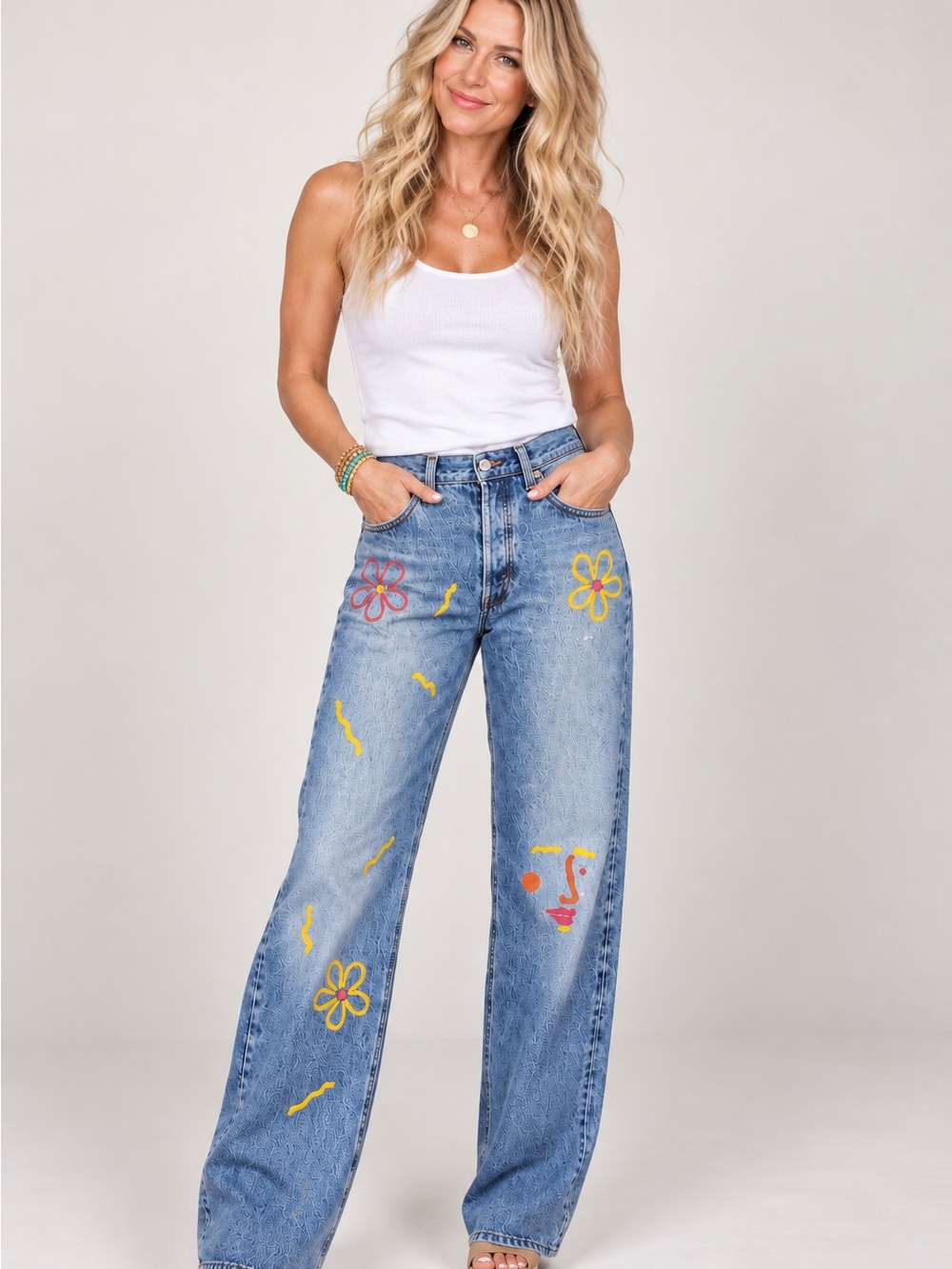 Vintage Levi’s 1990s–Early 2000s Levi’s 501 Hand-Painted Jeans - Picture 3 of 13